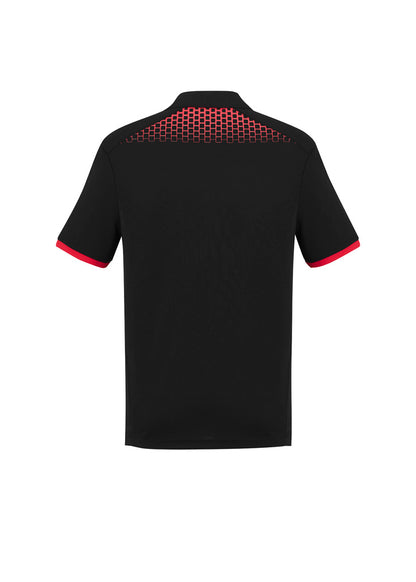 Biz Collection Mens Galaxy Short Sleeve Polo - Black/Red