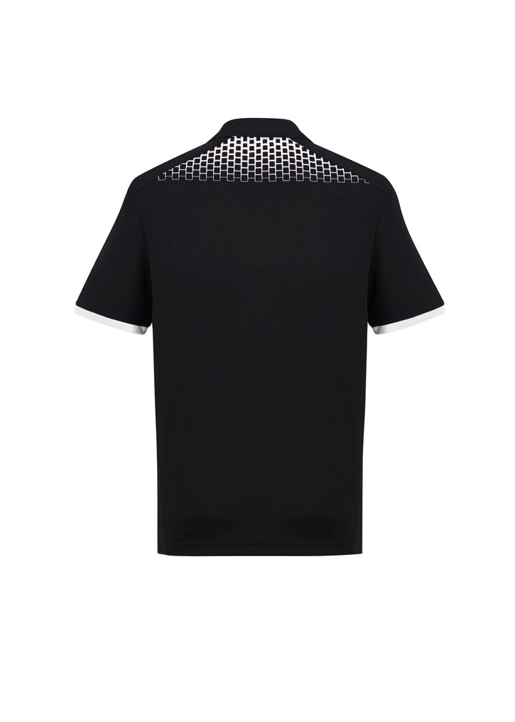 Biz Collection Mens Galaxy Short Sleeve Polo - Black/White
