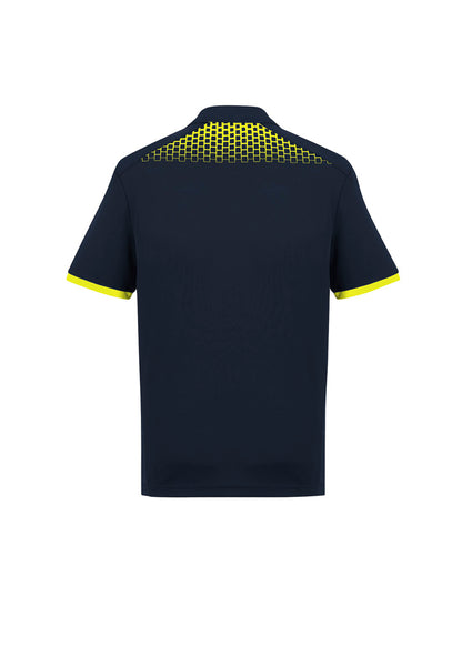 Biz Collection Mens Galaxy Short Sleeve Polo - Navy/Fluoro Yellow