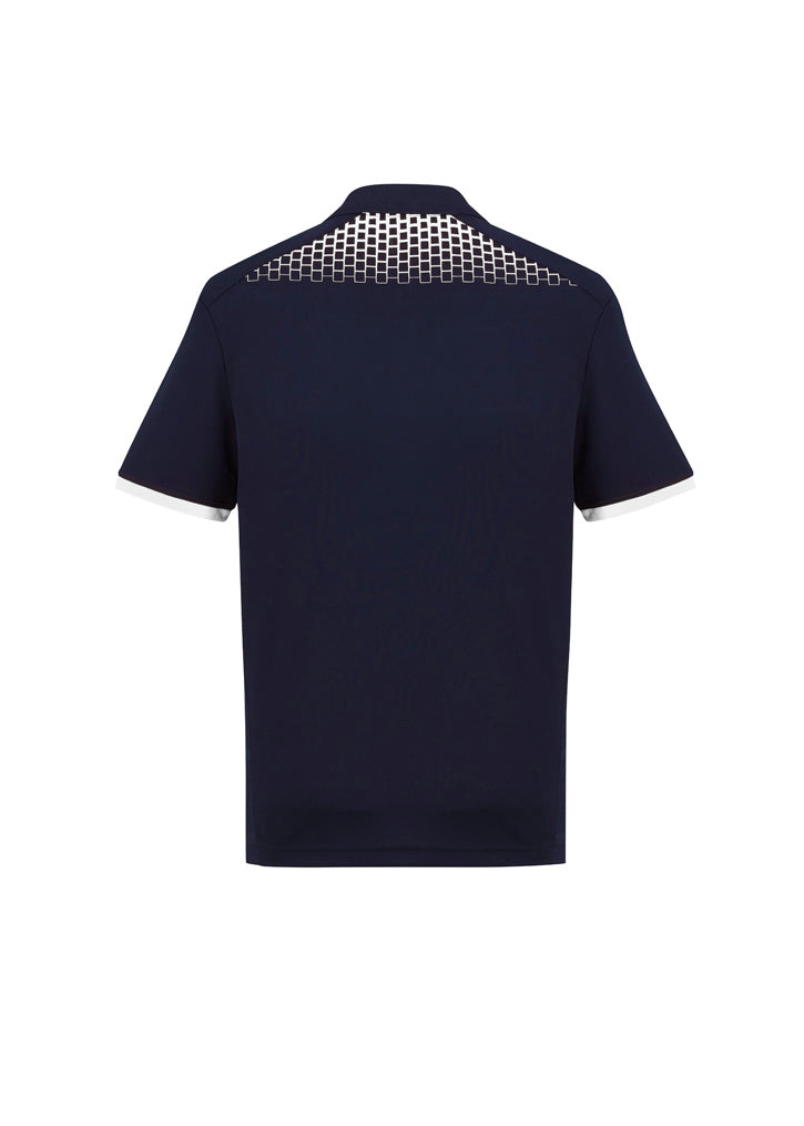 Biz Collection Mens Galaxy Short Sleeve Polo - Navy/White