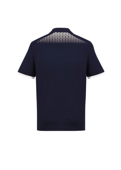Biz Collection Mens Galaxy Short Sleeve Polo - Navy/White