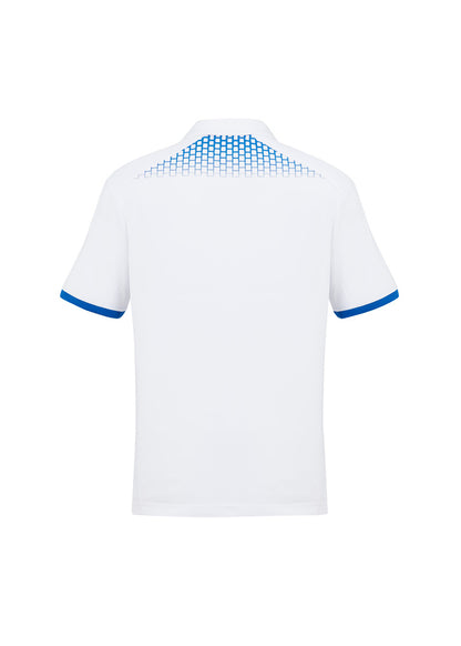 Biz Collection Mens Galaxy Short Sleeve Polo - White/Royal