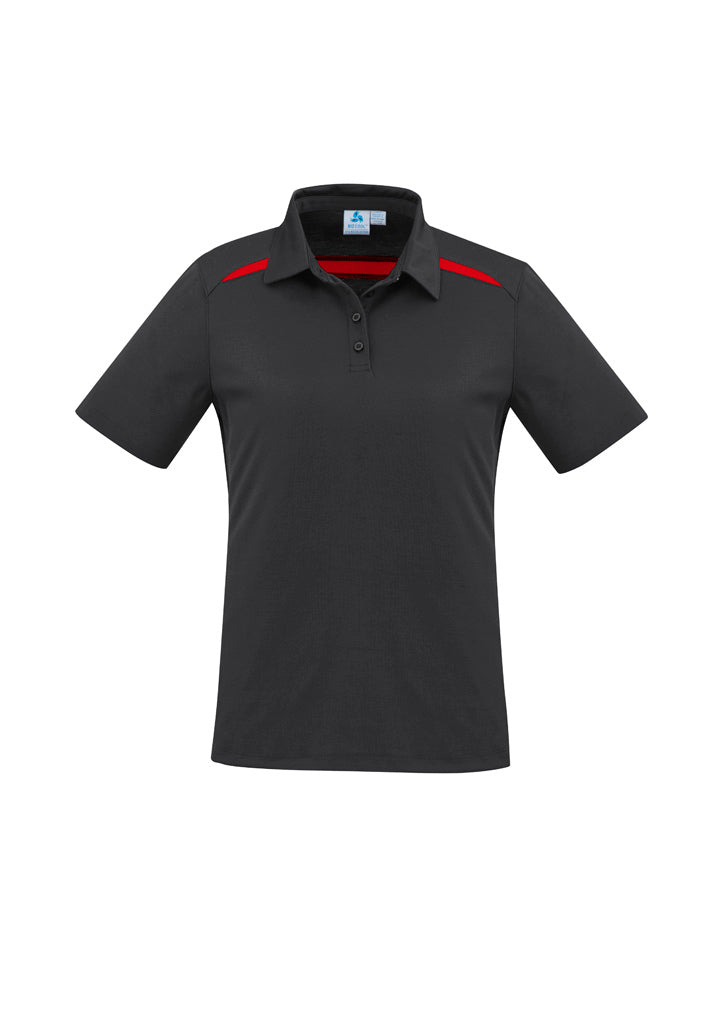 Biz Collection Womens Sonar Short Sleeve Polo - Black/Red