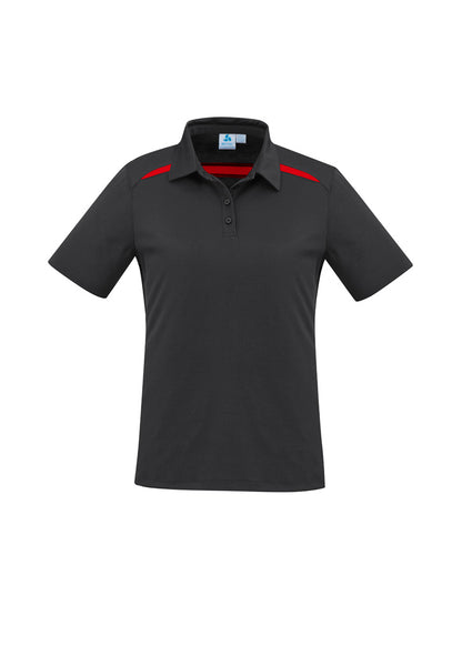 Biz Collection Womens Sonar Short Sleeve Polo - Black/Red
