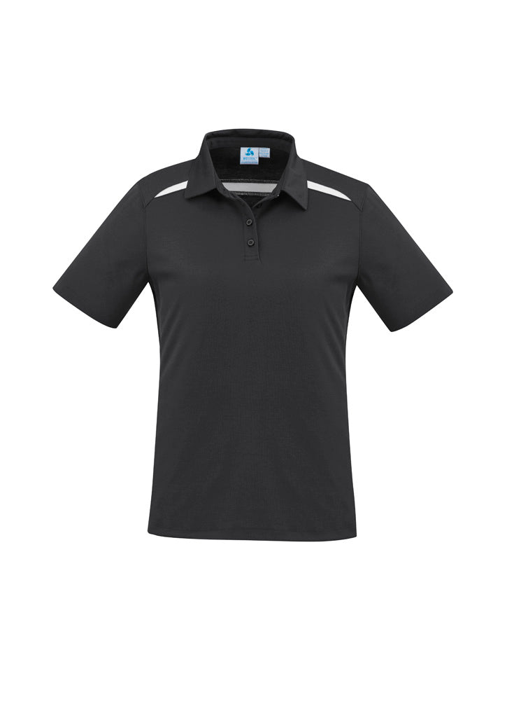 Biz Collection Womens Sonar Short Sleeve Polo - Black/White