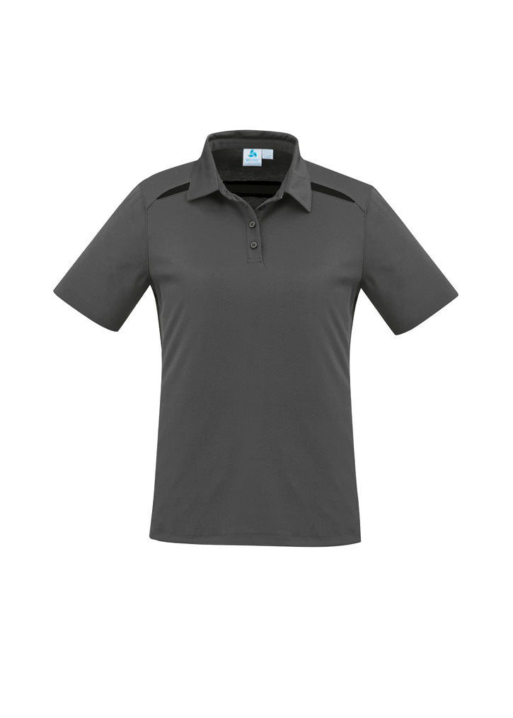 Biz Collection Womens Sonar Short Sleeve Polo - Grey/Black