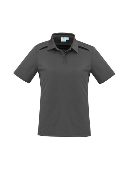 Biz Collection Womens Sonar Short Sleeve Polo - Grey/Black