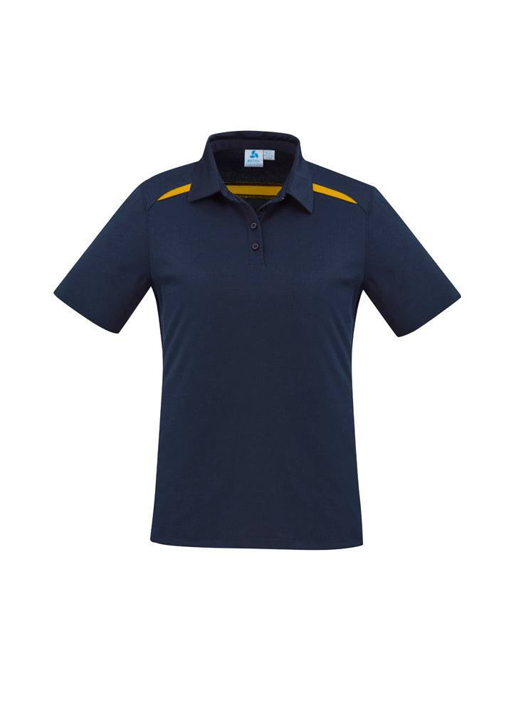 Biz Collection Womens Sonar Short Sleeve Polo - Navy/Gold
