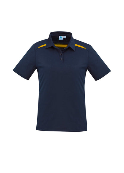 Biz Collection Womens Sonar Short Sleeve Polo - Navy/Gold