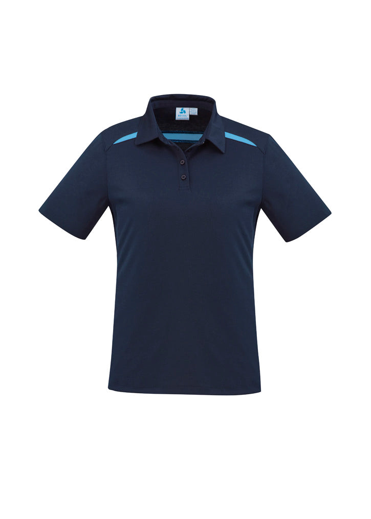 Biz Collection Womens Sonar Short Sleeve Polo - Navy/Sky
