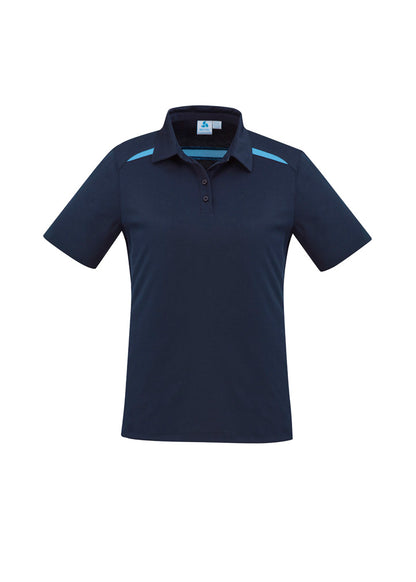 Biz Collection Womens Sonar Short Sleeve Polo - Navy/Sky