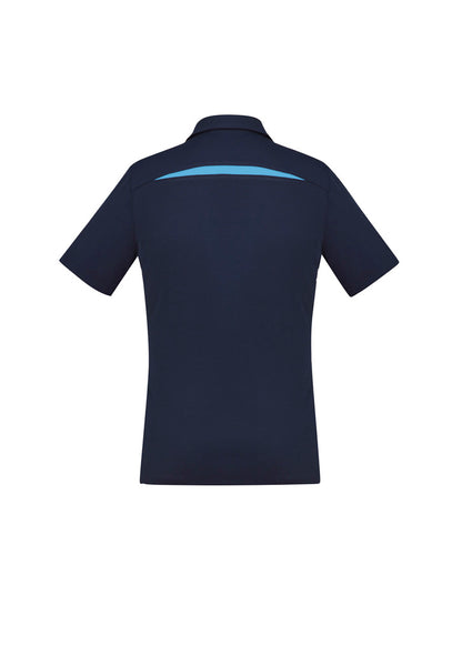 Biz Collection Womens Sonar Short Sleeve Polo - Navy/Sky