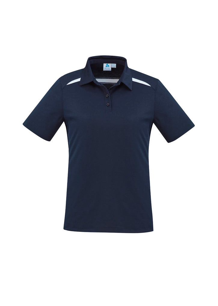 Biz Collection Womens Sonar Short Sleeve Polo - Navy/White