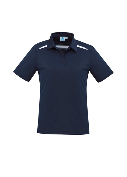 Biz Collection Womens Sonar Short Sleeve Polo - Navy/White