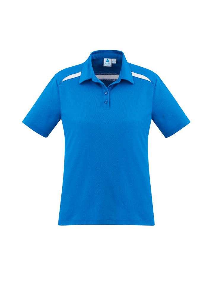Biz Collection Womens Sonar Short Sleeve Polo - Royal/White