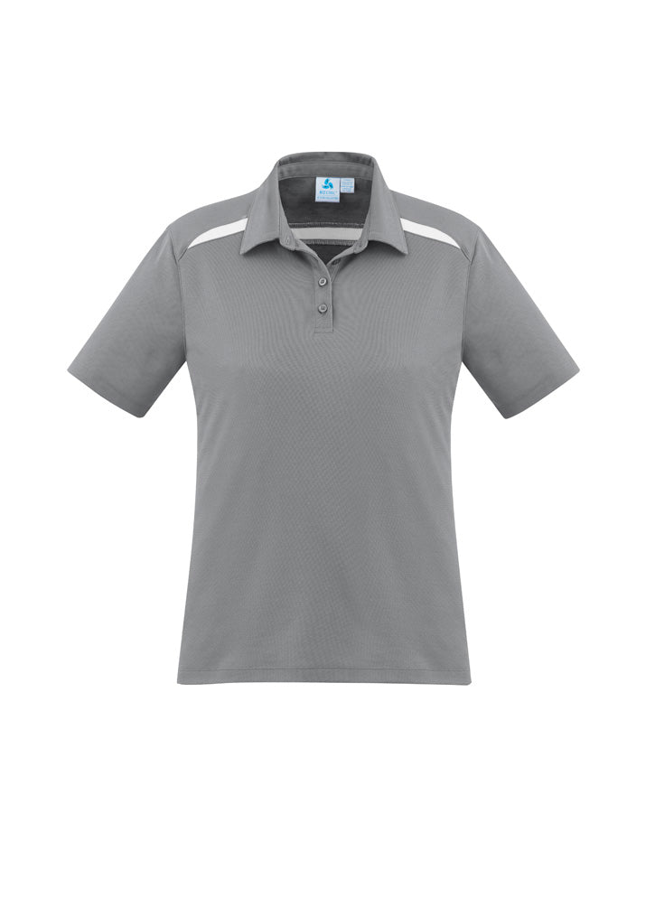 Biz Collection Womens Sonar Short Sleeve Polo - Silver/White