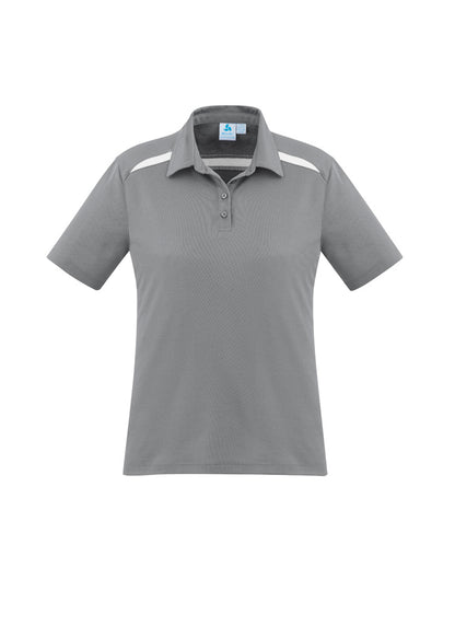 Biz Collection Womens Sonar Short Sleeve Polo - Silver/White