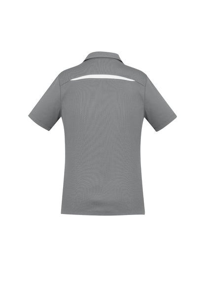 Biz Collection Womens Sonar Short Sleeve Polo - Silver/White
