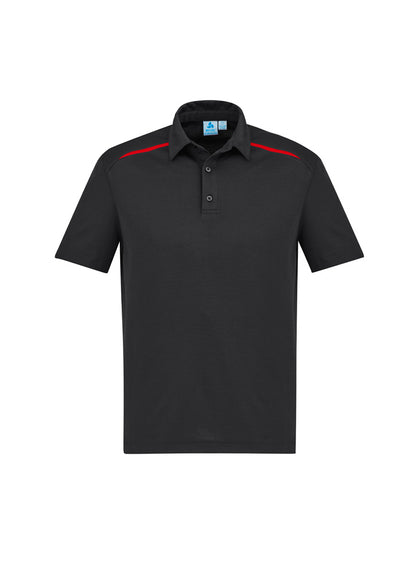 Biz Collection Mens Sonar Short Sleeve Polo - Navy/Sky