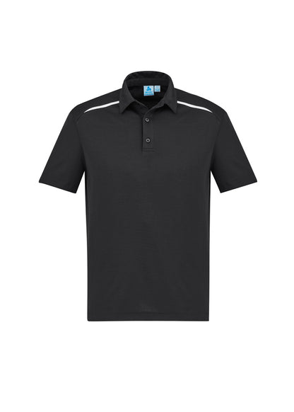 Biz Collection Mens Sonar Short Sleeve Polo - Black/White