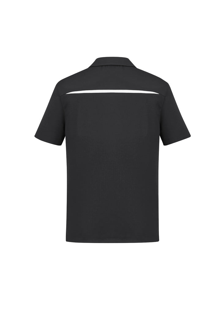 Biz Collection Mens Sonar Short Sleeve Polo - Black/White