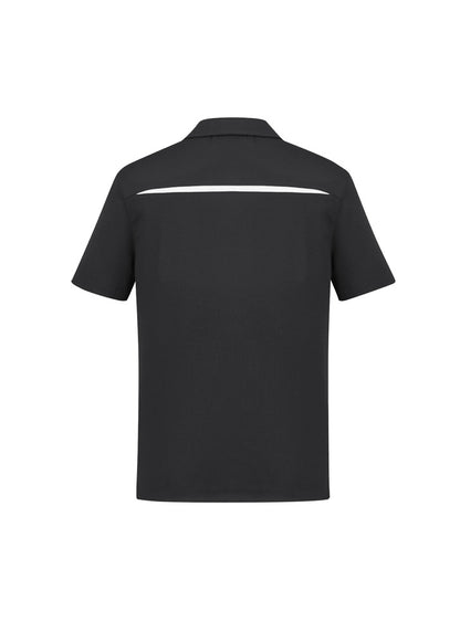 Biz Collection Mens Sonar Short Sleeve Polo - Black/White