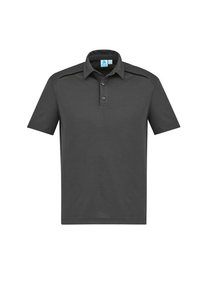 Biz Collection Mens Sonar Short Sleeve Polo - Grey/Black