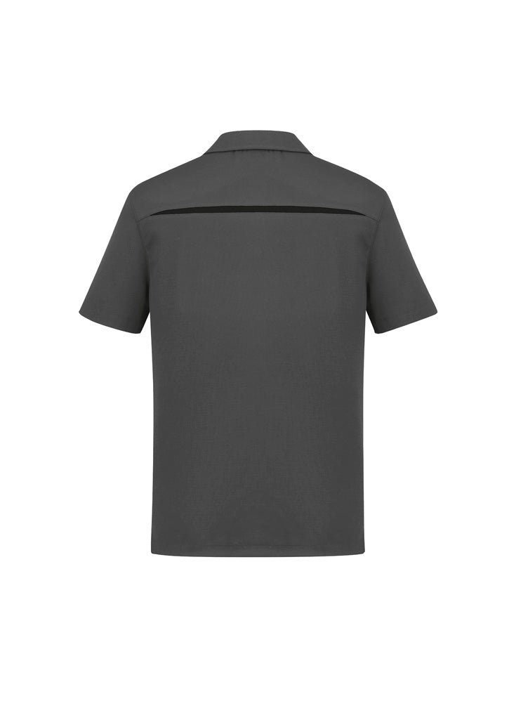 Biz Collection Mens Sonar Short Sleeve Polo - Grey/Black