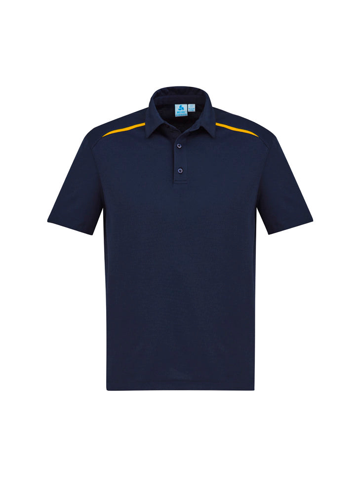 Biz Collection Mens Sonar Short Sleeve Polo - Navy/Gold