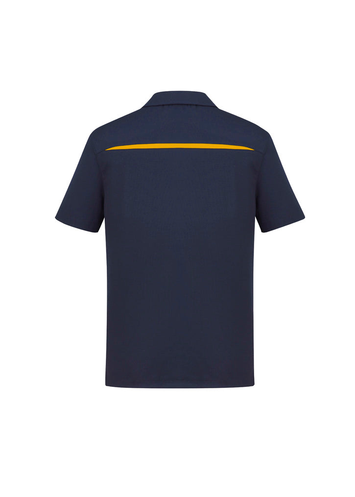 Biz Collection Mens Sonar Short Sleeve Polo - Navy/Gold