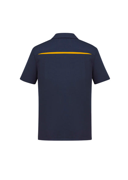 Biz Collection Mens Sonar Short Sleeve Polo - Navy/Gold