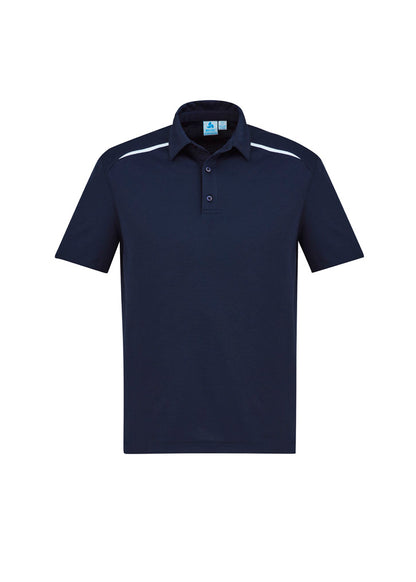 Biz Collection Mens Sonar Short Sleeve Polo - Navy/White