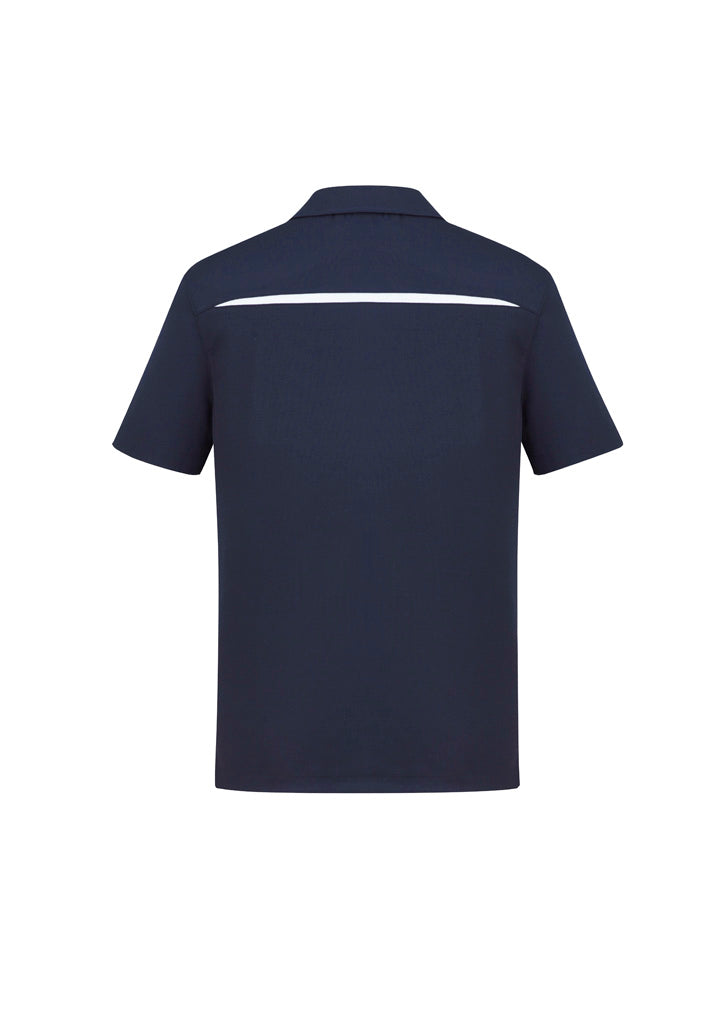 Biz Collection Mens Sonar Short Sleeve Polo - Navy/White