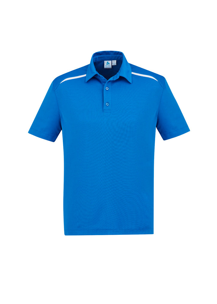 Biz Collection Mens Sonar Short Sleeve Polo - Royal/White