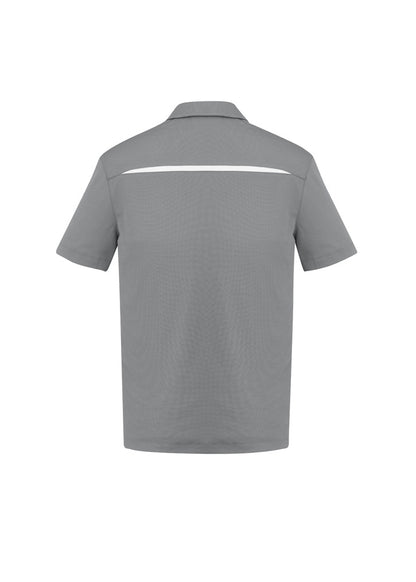 Biz Collection Mens Sonar Short Sleeve Polo - Silver/White