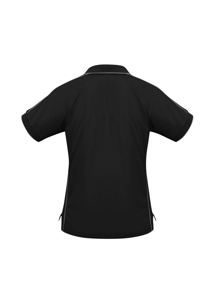 Biz Collection Womens Resort Short Sleeve Polo - Black/Charcoal