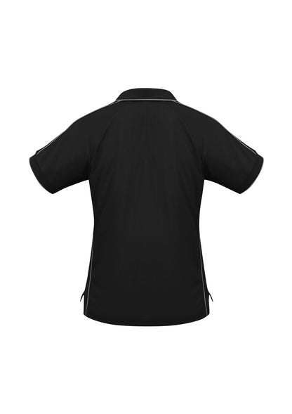 Biz Collection Womens Resort Short Sleeve Polo - Black/Charcoal
