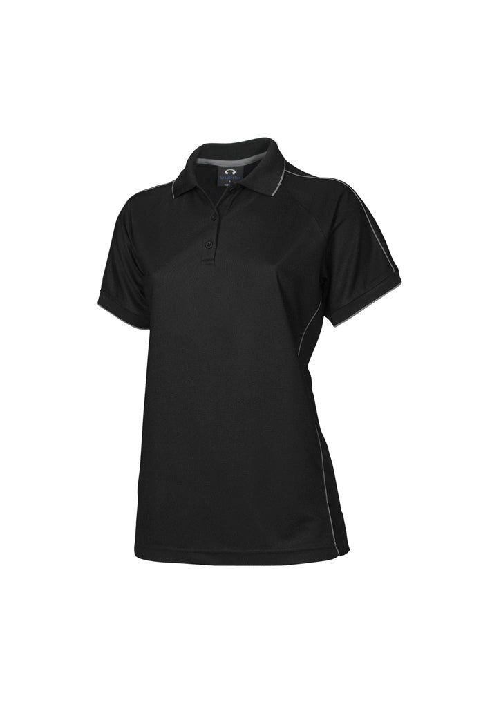 Biz Collection Womens Resort Short Sleeve Polo - Black/Charcoal