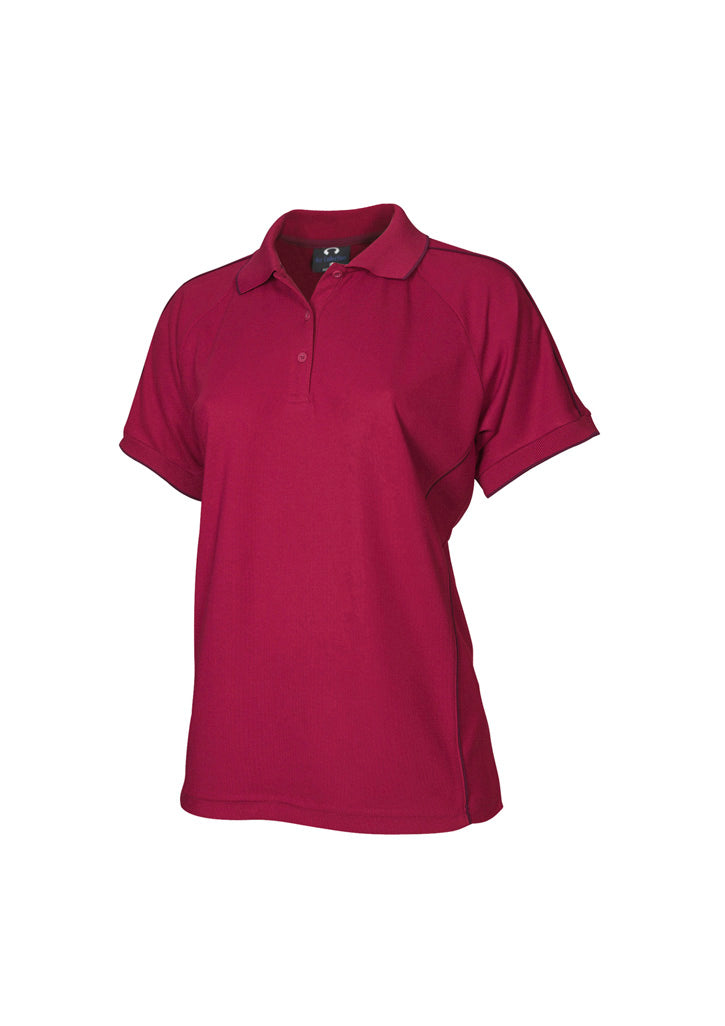 Biz Collection Womens Resort Short Sleeve Polo - Cherry/Maroon