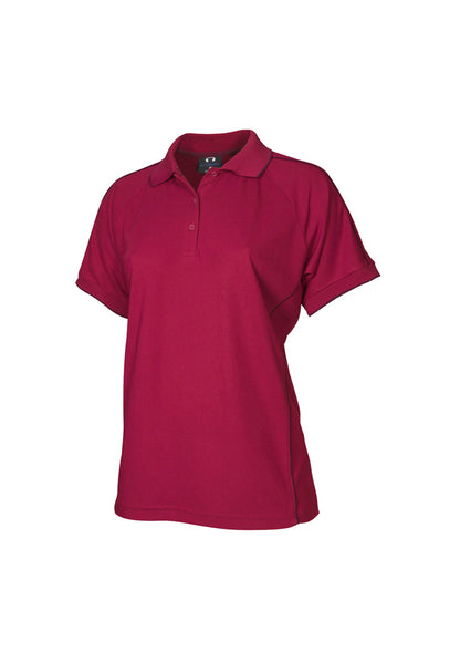 Biz Collection Womens Resort Short Sleeve Polo - Cherry/Maroon