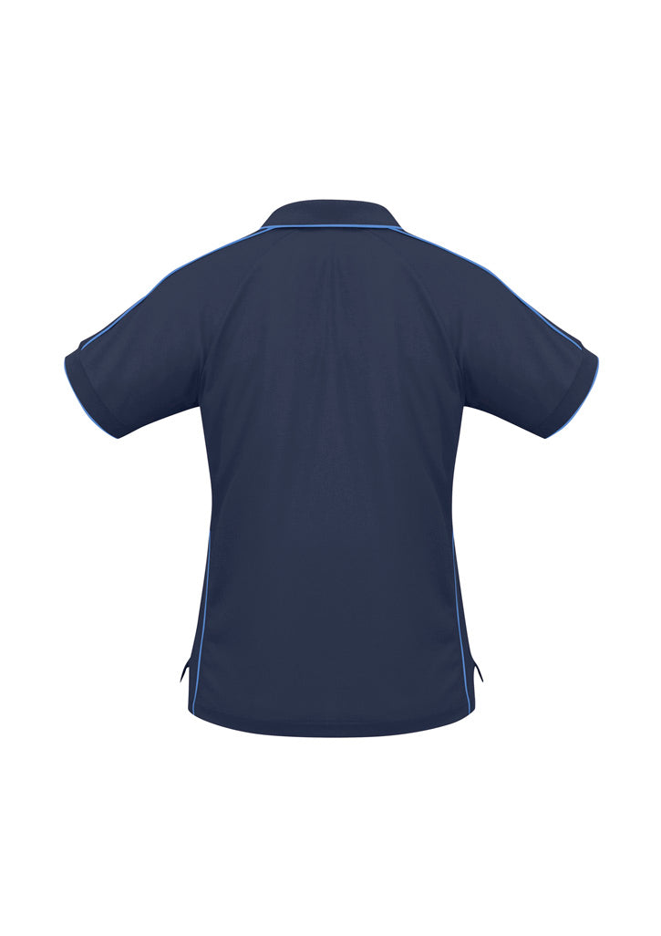 Biz Collection Womens Resort Short Sleeve Polo - Navy/Mid Blue
