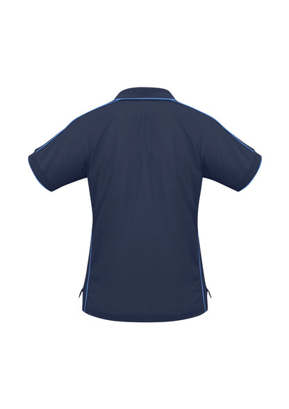 Biz Collection Womens Resort Short Sleeve Polo - Navy/Mid Blue