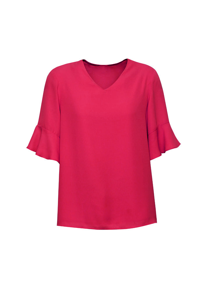 Womens Aria Fluted Sleeve Blouse RB966LS