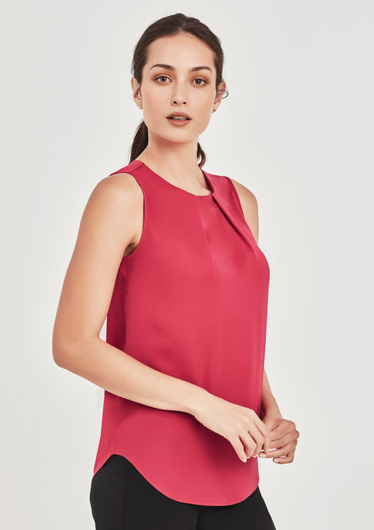 Womens Estelle Sleeveless Pleat Detail Blouse RB973LN