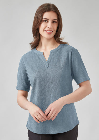 Womens Ruche Short Sleeve Blouse RU568LS