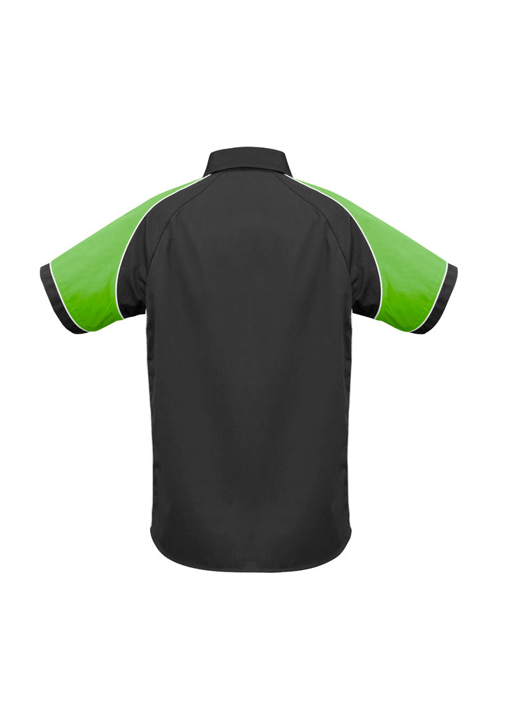 Biz Collection Mens Nitro Short Sleeve Shirt - Black/Green/White