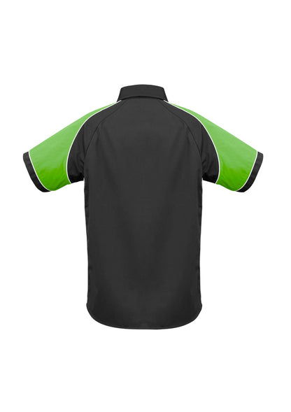 Biz Collection Mens Nitro Short Sleeve Shirt - Black/Green/White