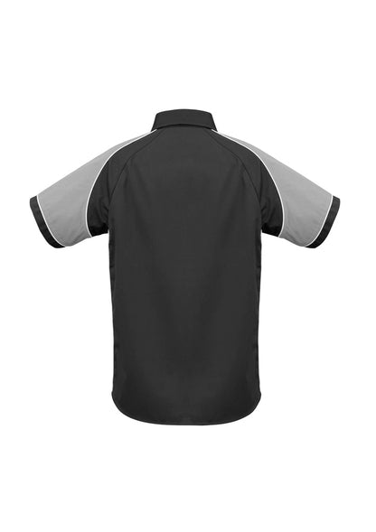 Biz Collection Mens Nitro Short Sleeve Shirt - Black/Grey/White