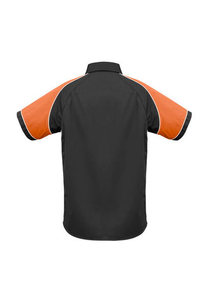 Biz Collection Mens Nitro Short Sleeve Shirt - Black/Orange/White