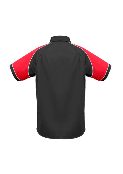 Biz Collection Mens Nitro Short Sleeve Shirt - Black/Red/White